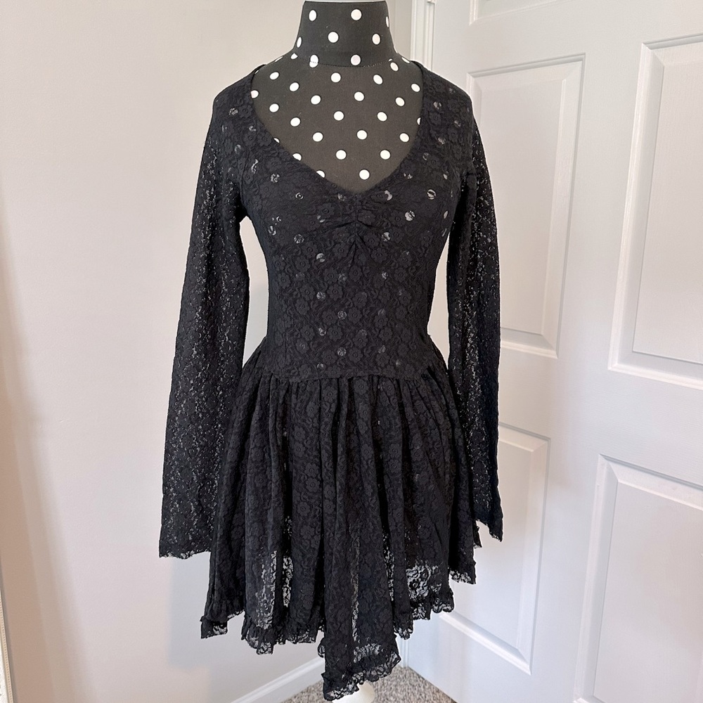 Free People Black Lace Dress